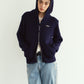 hooded knit parka/navy