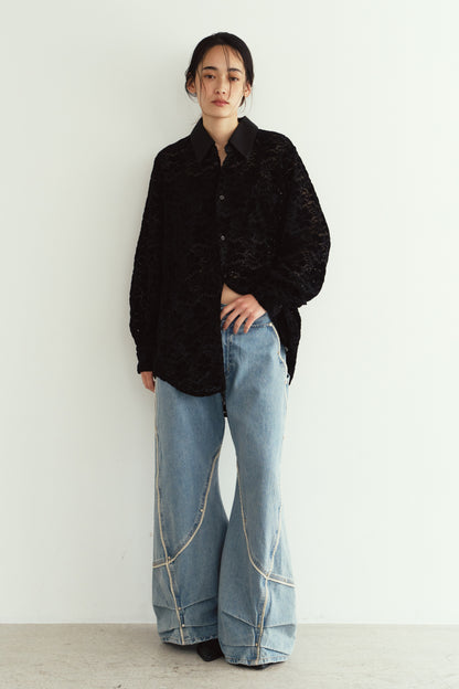 curve utility denim pants(unisex)/blue