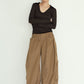 u-neck slim top/black