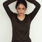 u-neck slim top/black