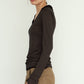 u-neck slim top/black