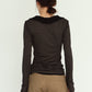u-neck slim top/black
