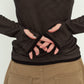u-neck slim top/black