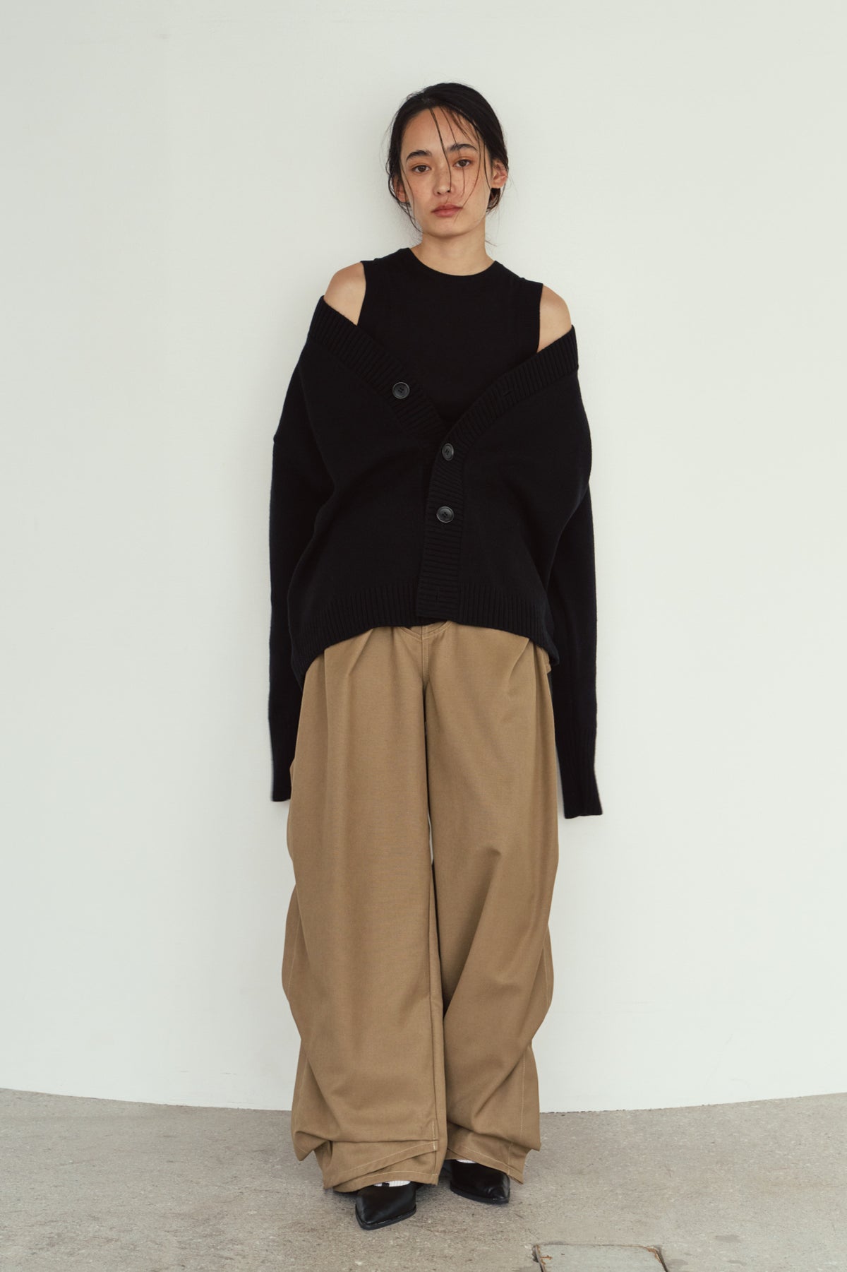 2-piece cardigan/black
