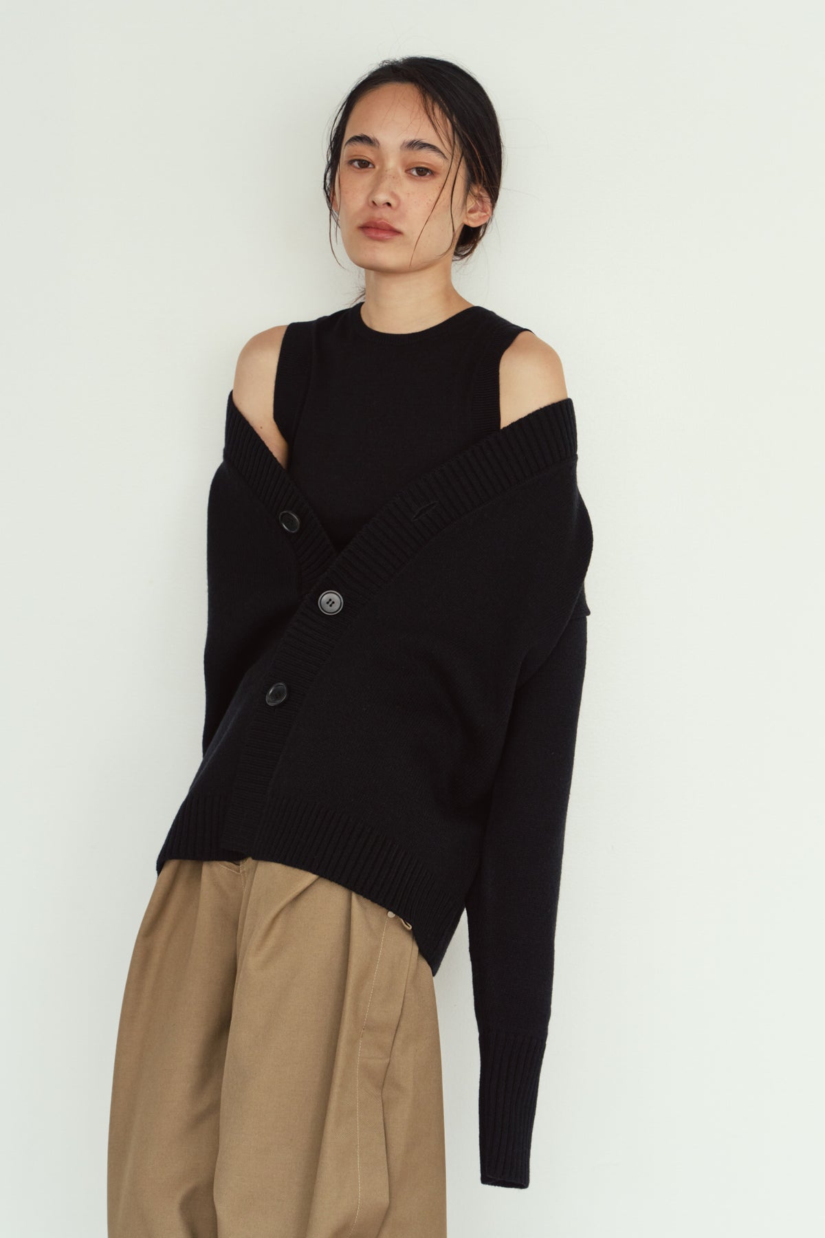 2-piece cardigan/black