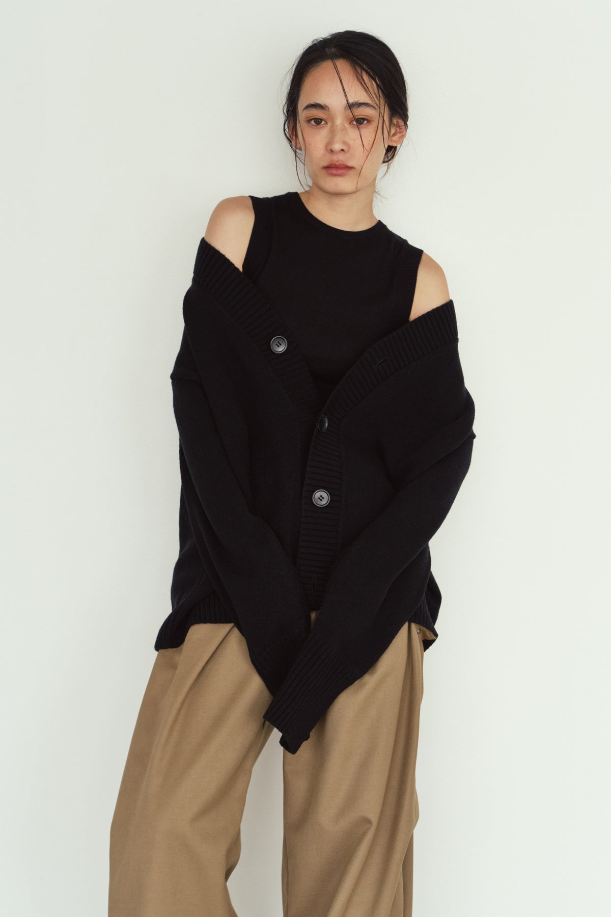 2-piece cardigan/black