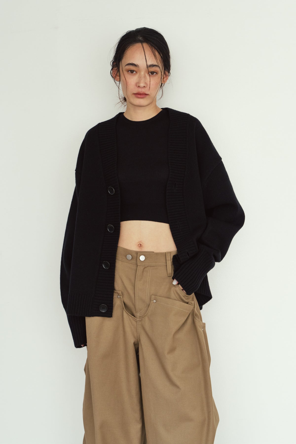 2-piece cardigan/black
