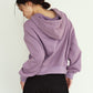 studded hoodie top/purple