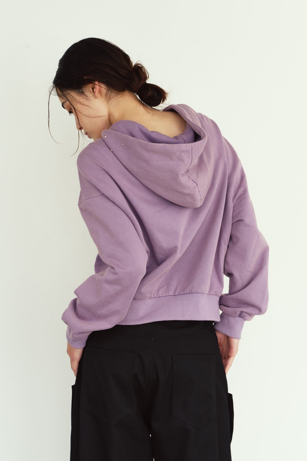 studded hoodie top/purple