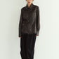 raw edge shirt/leather