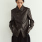 raw edge shirt/leather