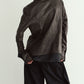 raw edge shirt/leather