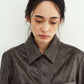 raw edge shirt/leather