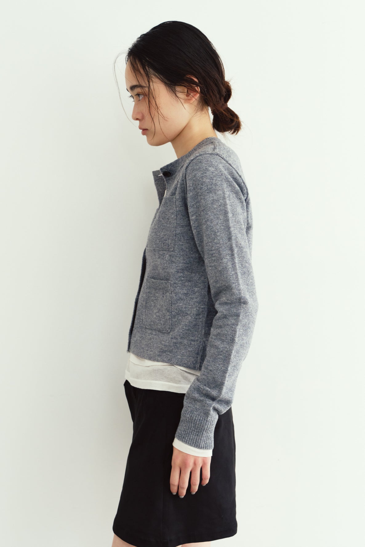 damaged pocket knit/gray