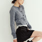 damaged pocket knit/gray