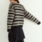 gold button trad cardigan/black