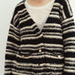 gold button trad cardigan/black