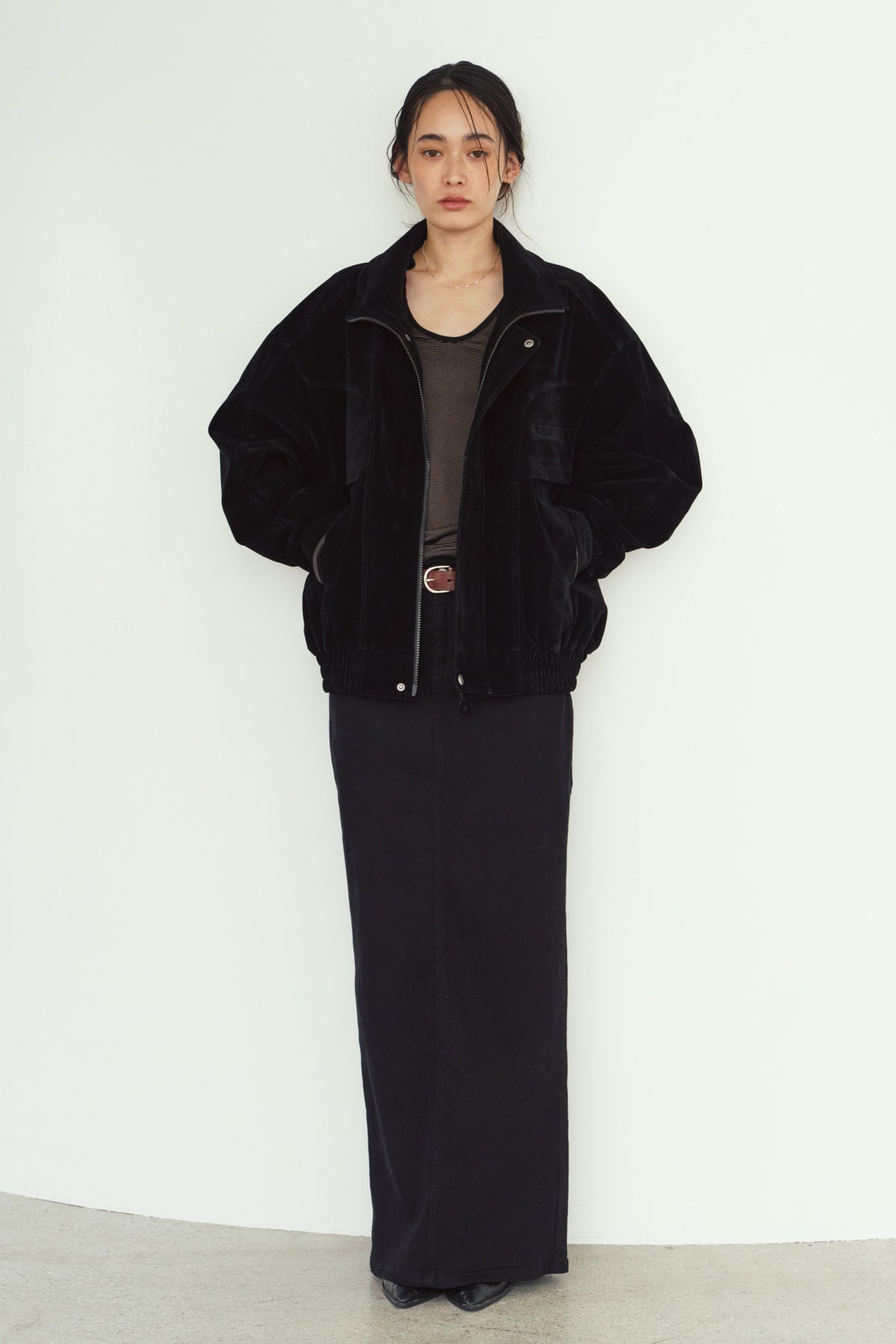 suede blouson(unisex)/black