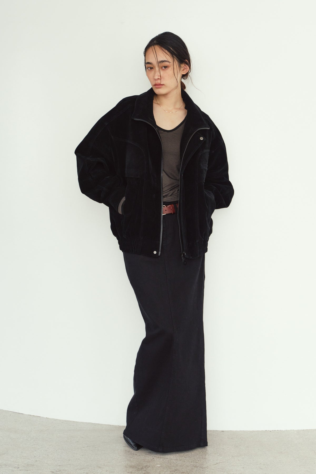 suede blouson(unisex)/black