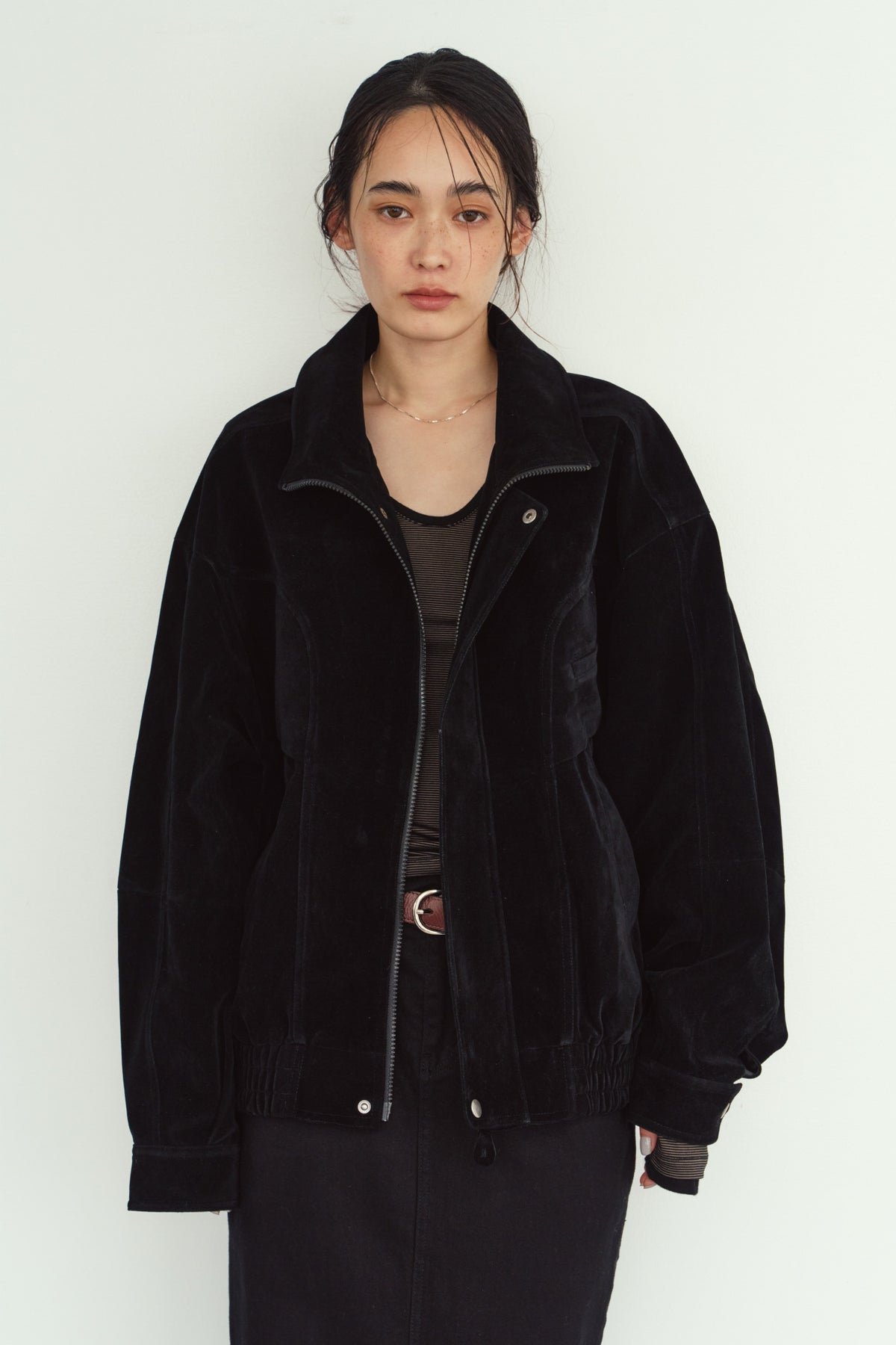 suede blouson(unisex)/black