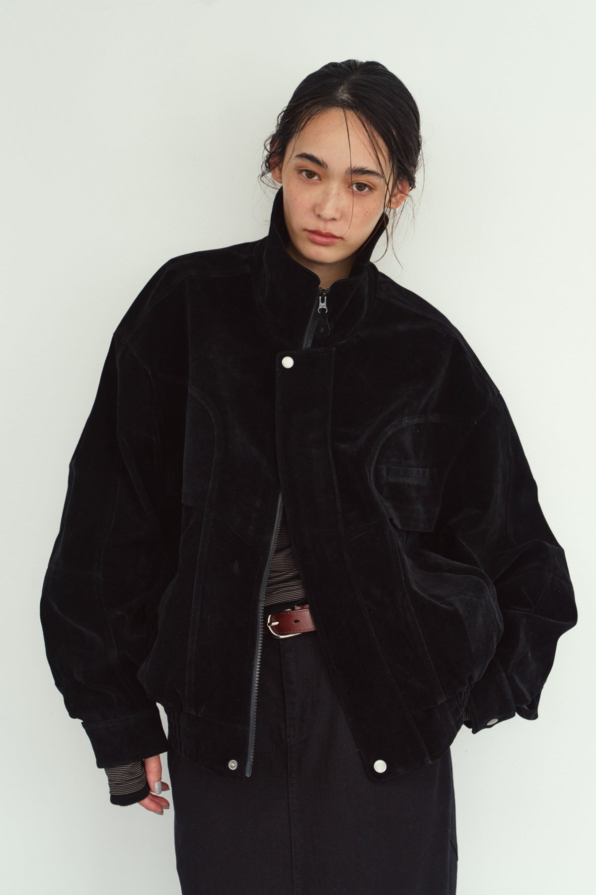 suede blouson(unisex)/black