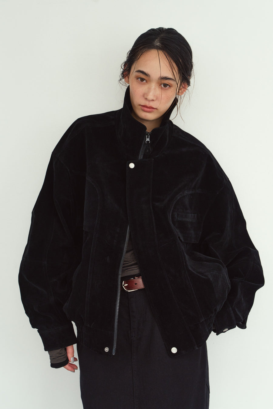 suede blouson(unisex)/black