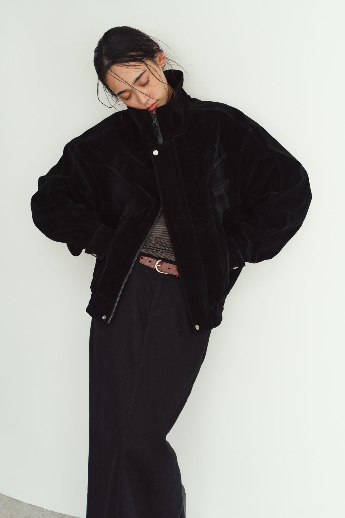 suede blouson(unisex)/black