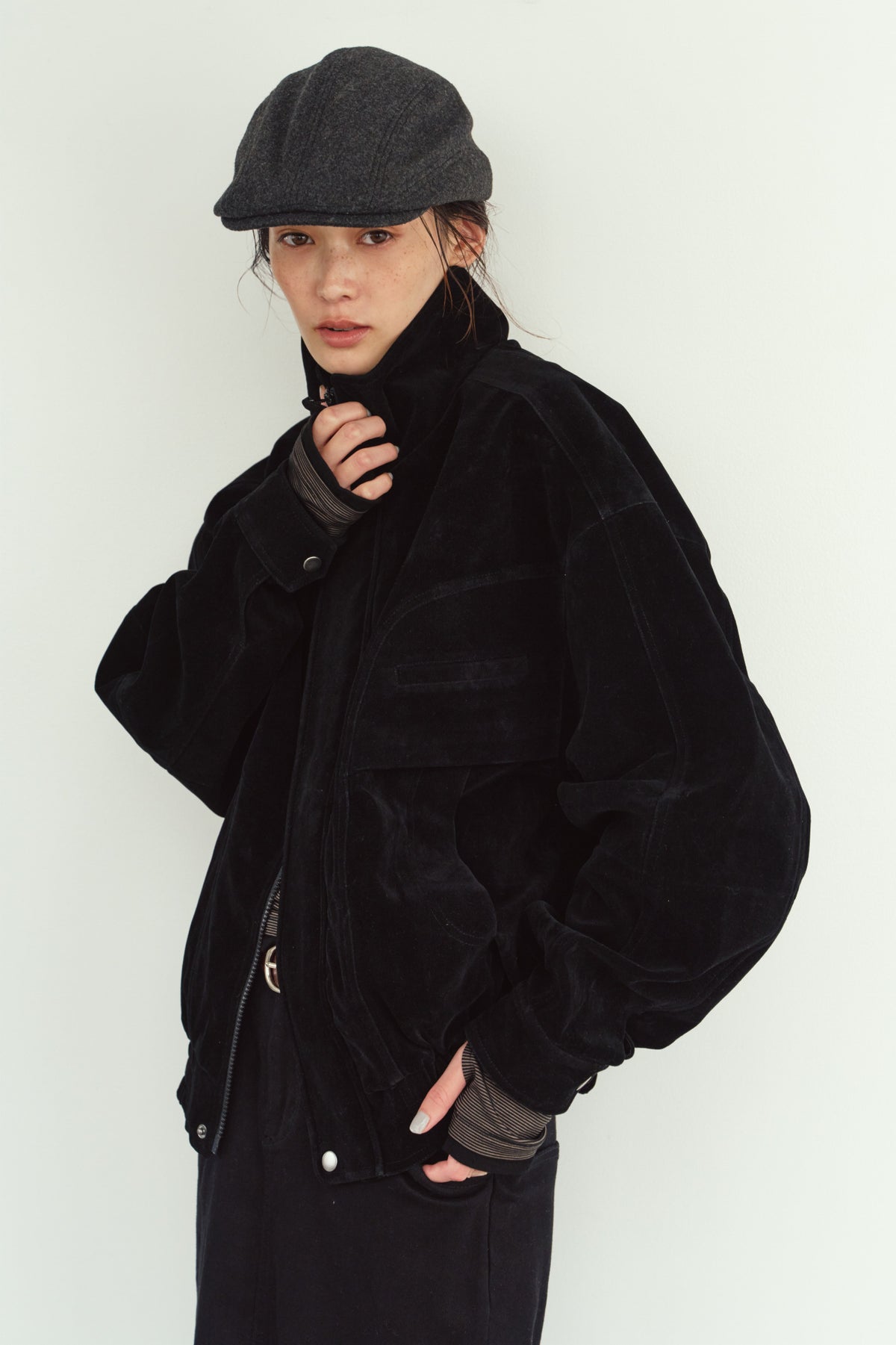 suede blouson(unisex)/black
