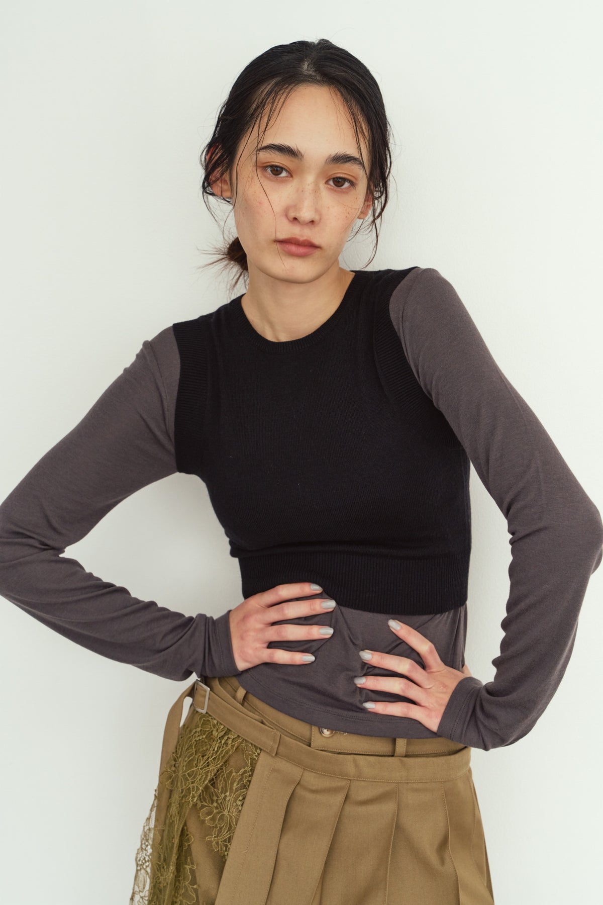 2-piece cardigan/black