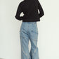 damaged pocket knit/black