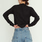 damaged pocket knit/black