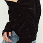 off shoulder velour top/black