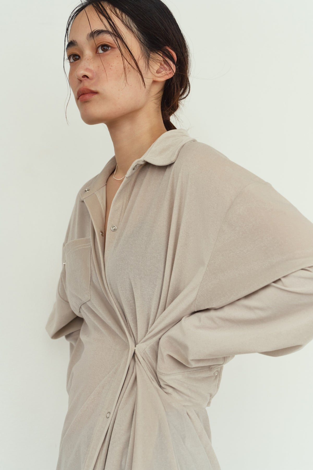2way velour shirt/lightgray