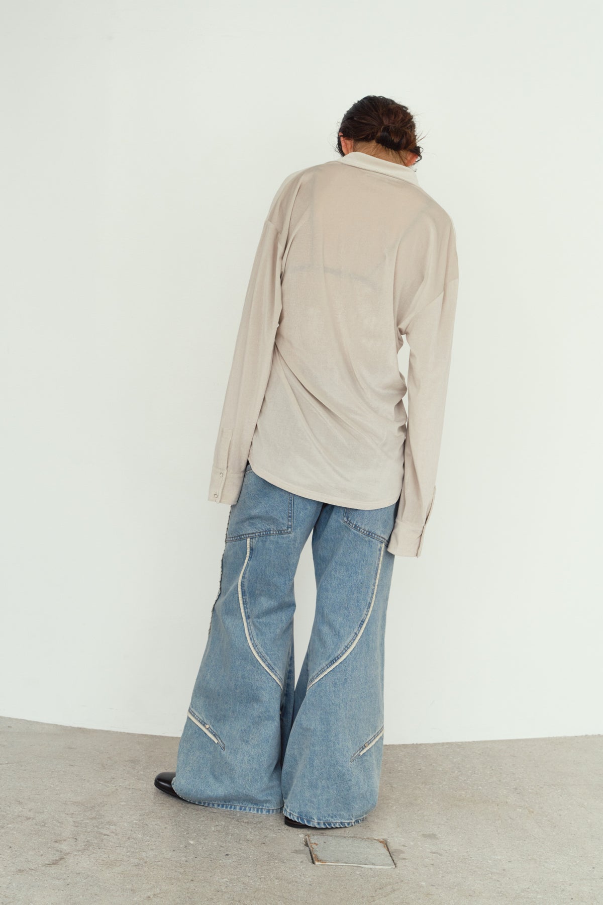 2way velour shirt/lightgray