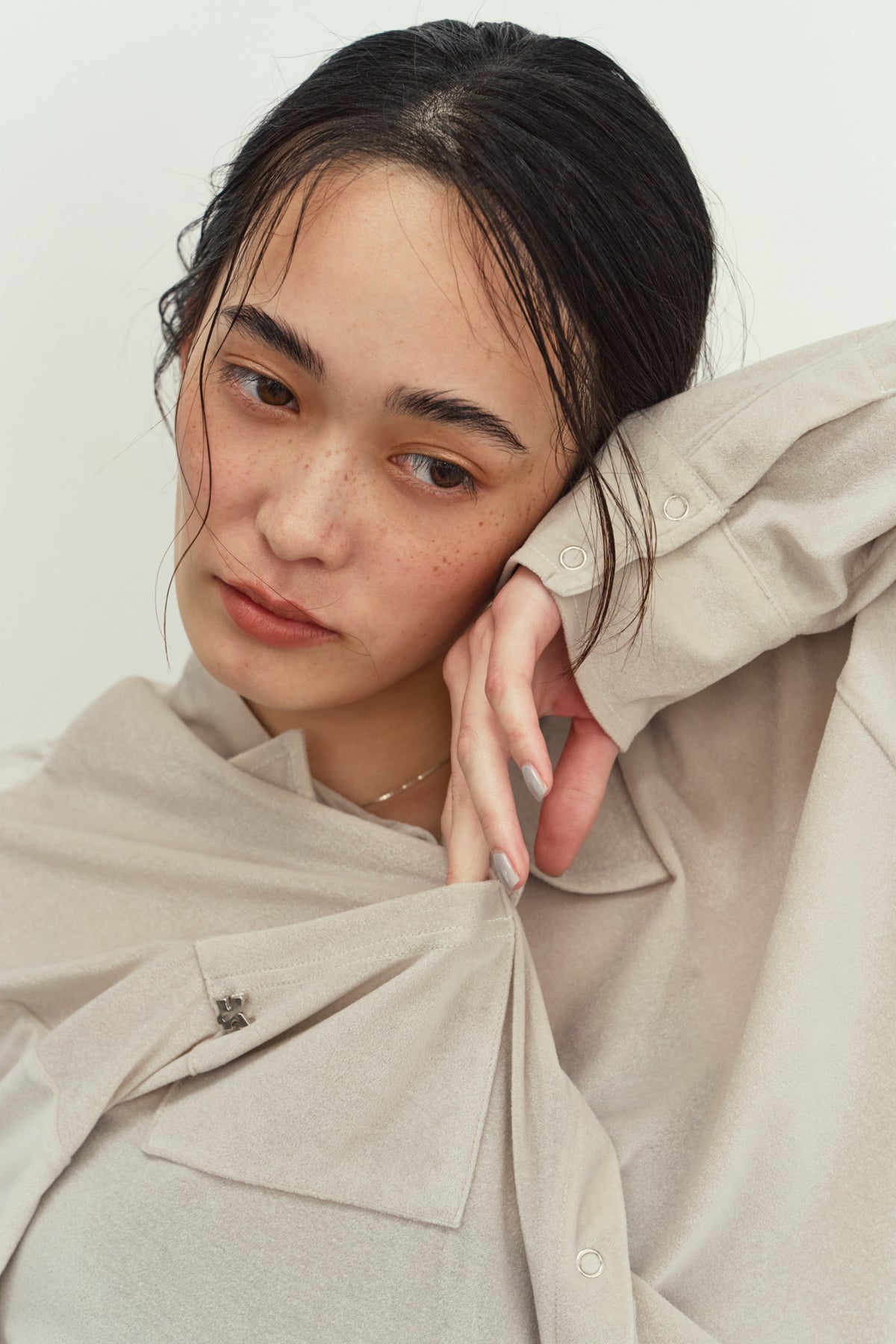 2way velour shirt/lightgray