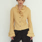 drop shoulder frill knit/yellow