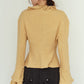 drop shoulder frill knit/yellow