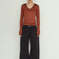 u-neck slim top/orange
