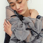 draped tulle dress/bluegray