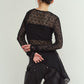 lace gathered top/black
