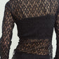 lace gathered top/black