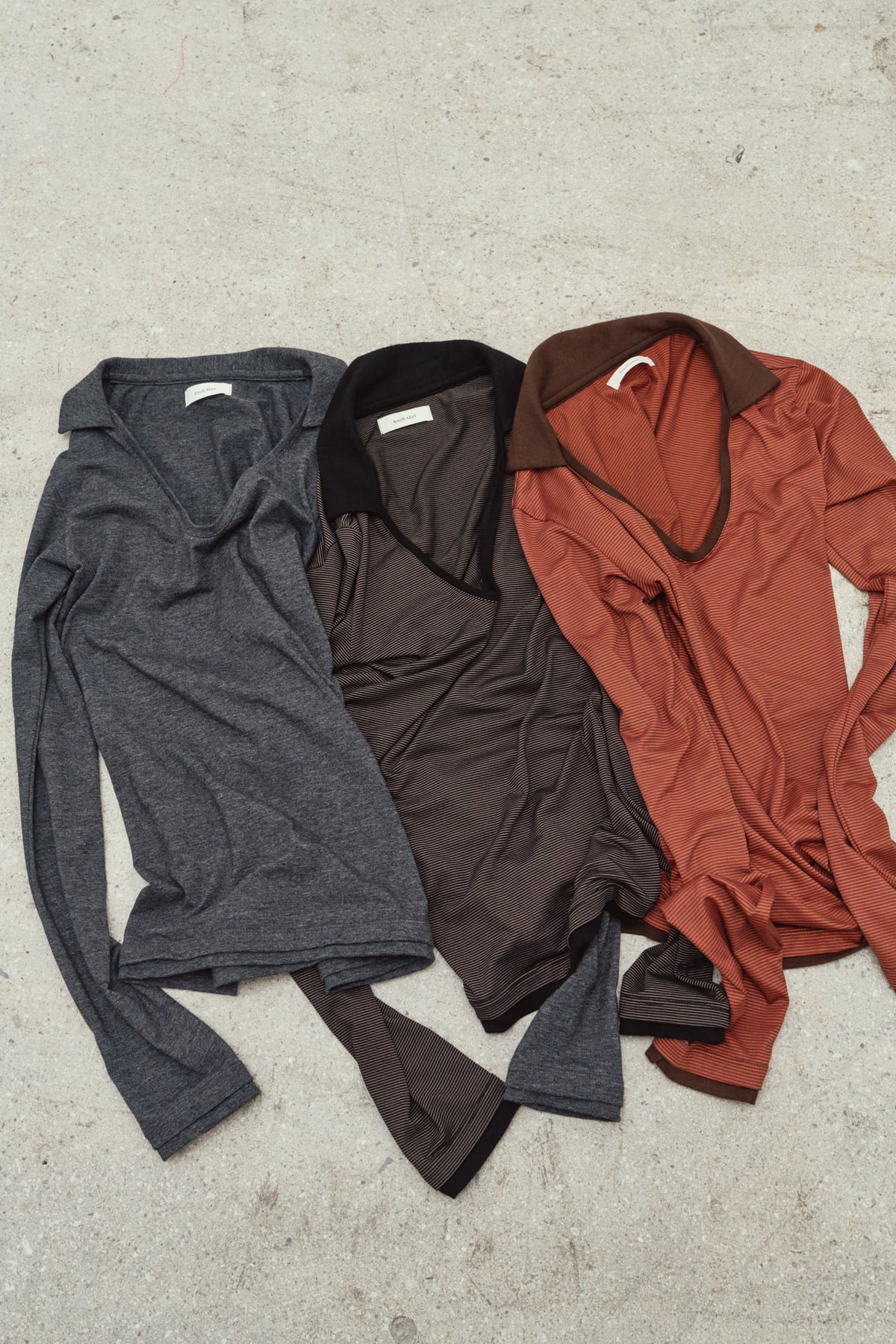 u-neck slim top/orange