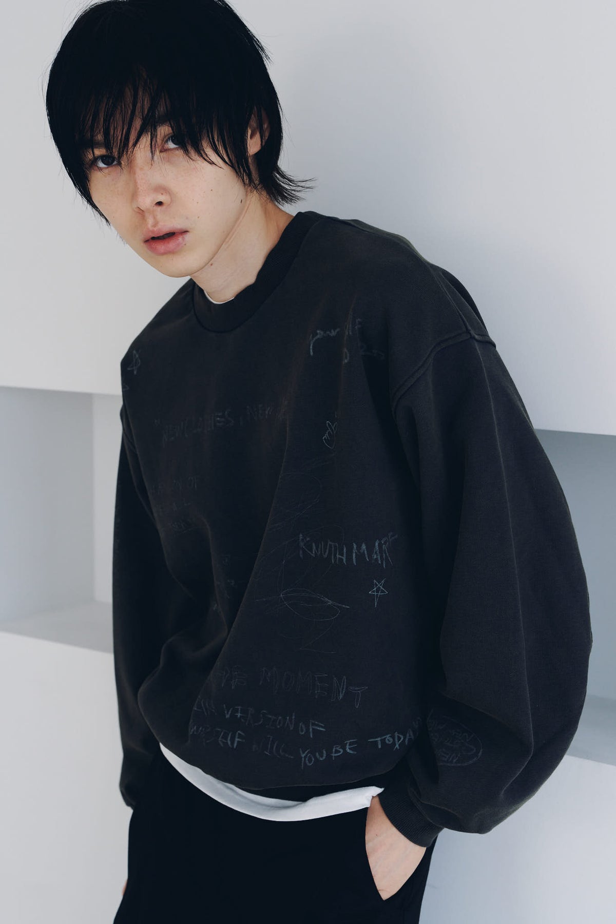 message sweatshirt(unisex)/charcoal