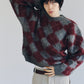 argyle knit(unisex)/red