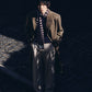 single-breasted long coat/beige