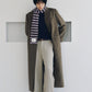 single-breasted long coat/beige