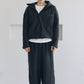 curved zip boa hoodie(unisex)/gray