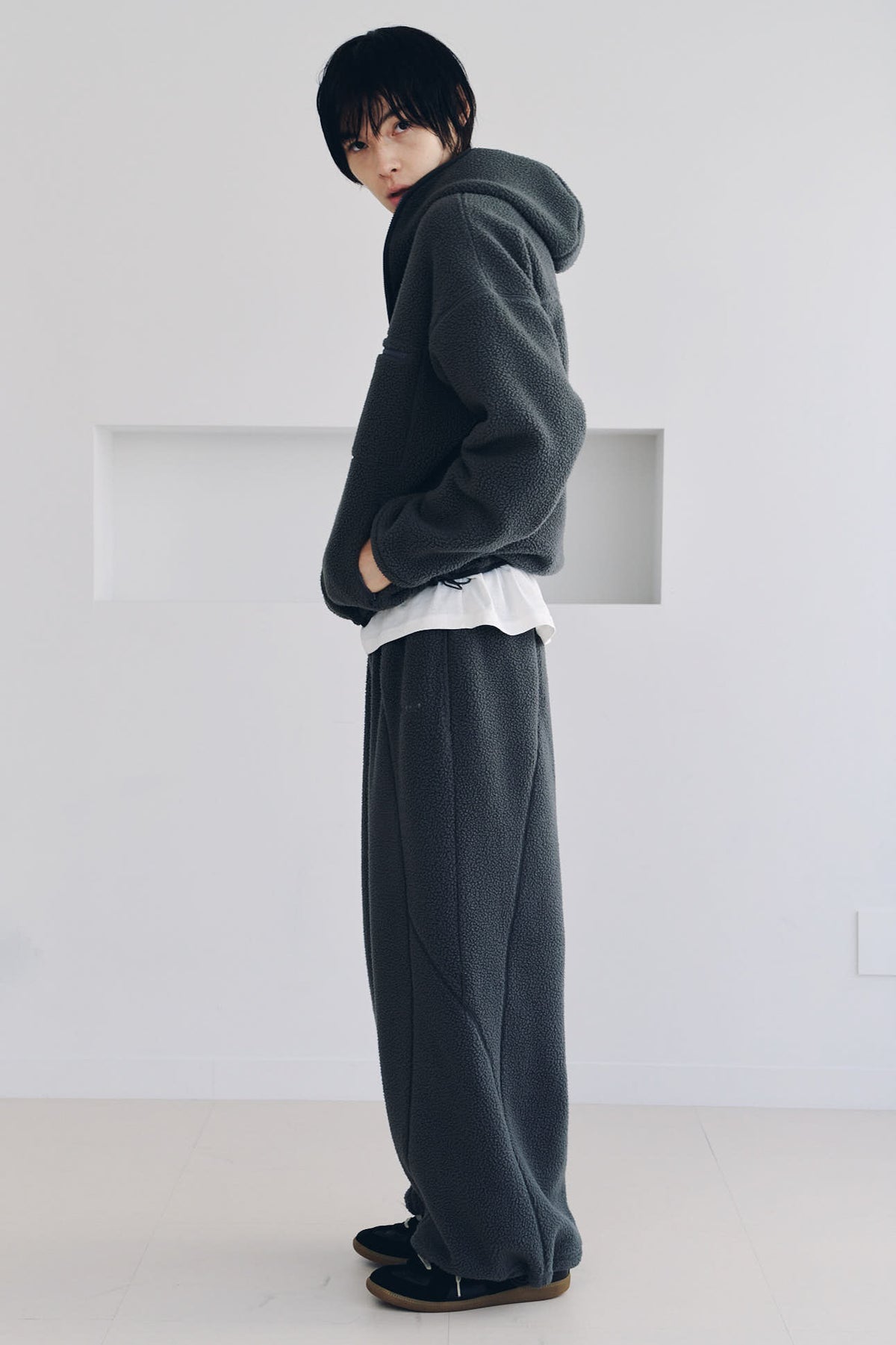 switching boa pants(unisex)/gray