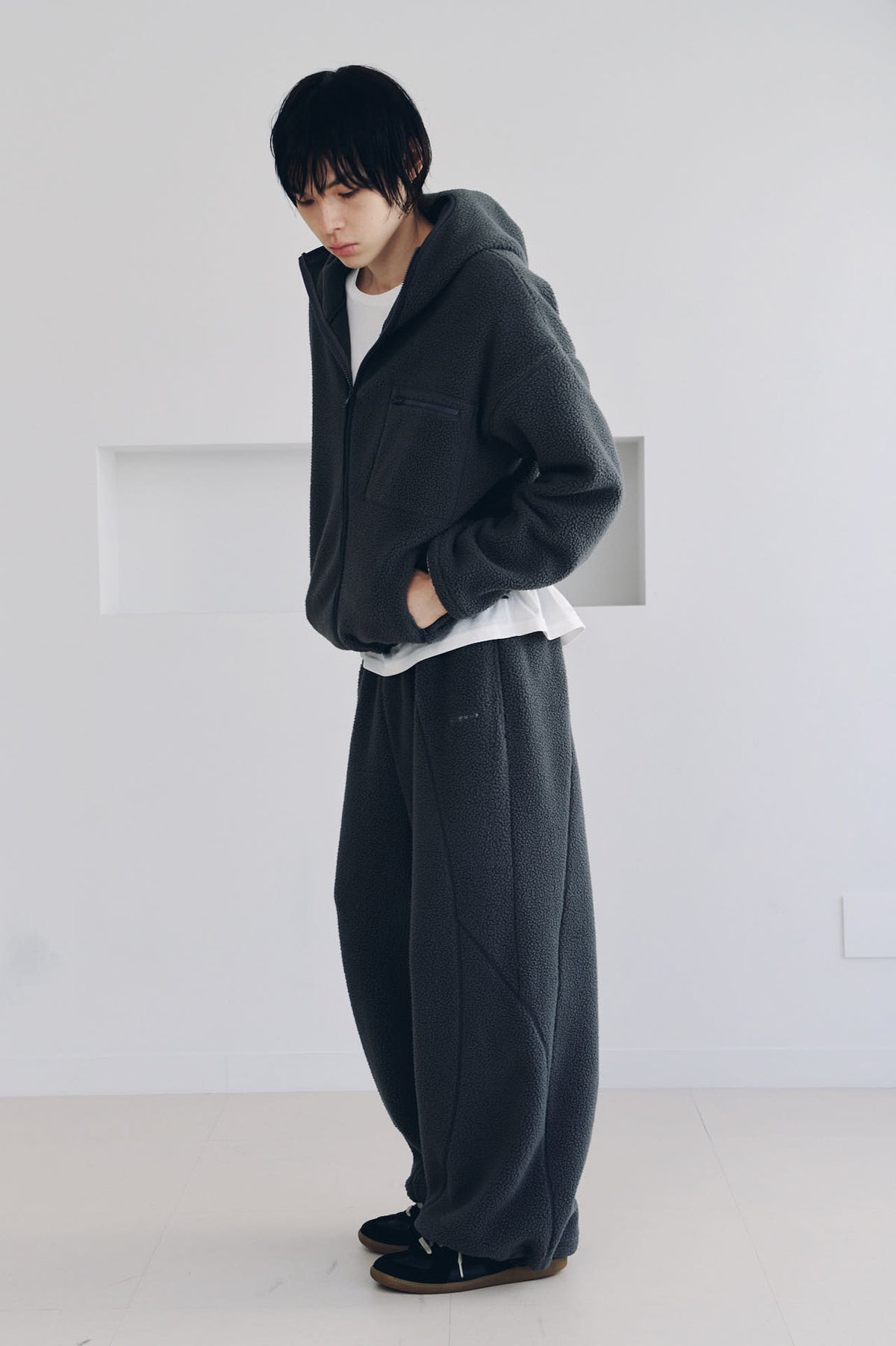 switching boa pants(unisex)/gray