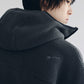 curved zip boa hoodie(unisex)/gray